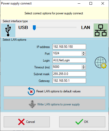 APM21 Light LAN settings