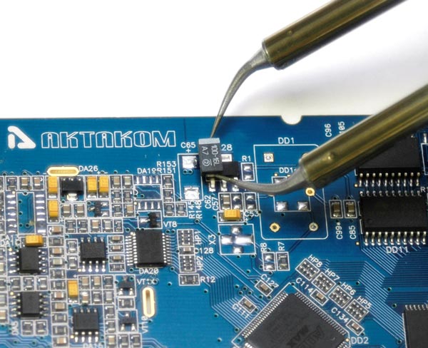 SMD components removal with ASE-1209 Soldering Tweezers SMD components removal with ASE-1209 Soldering Tweezers
